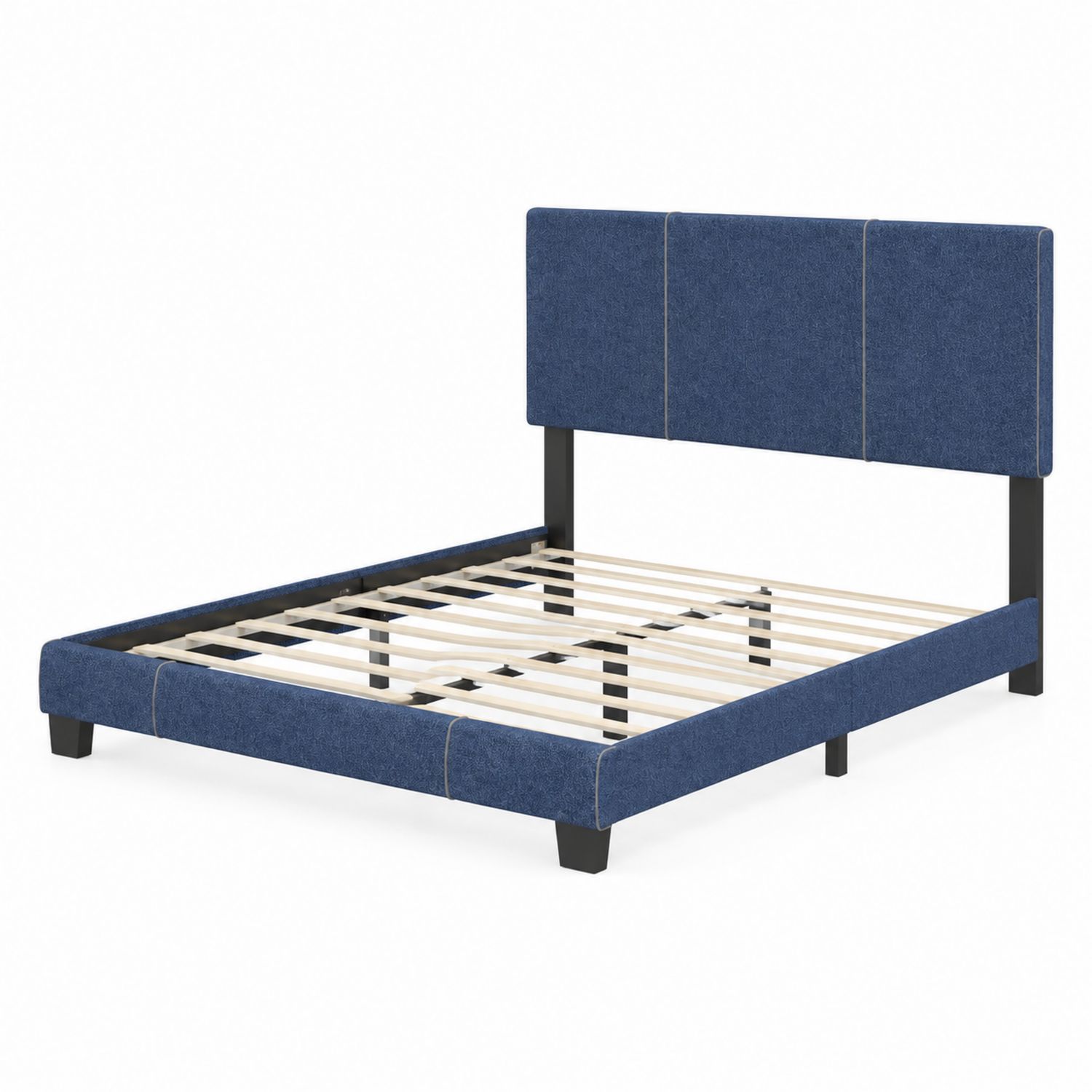 Polsterbett mit Lattenrost 200x160 cm Stahl Polyester Blau