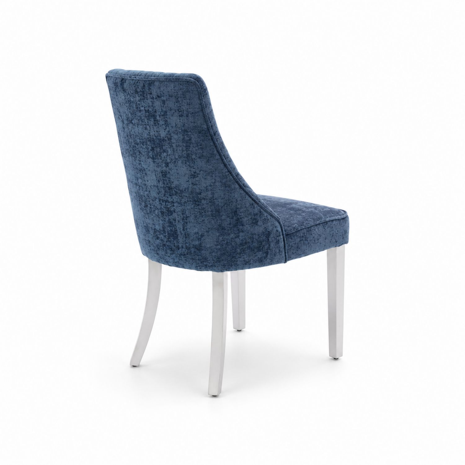 Esszimmerstuhl Samt Edelstahl Blau 45x55x90cm