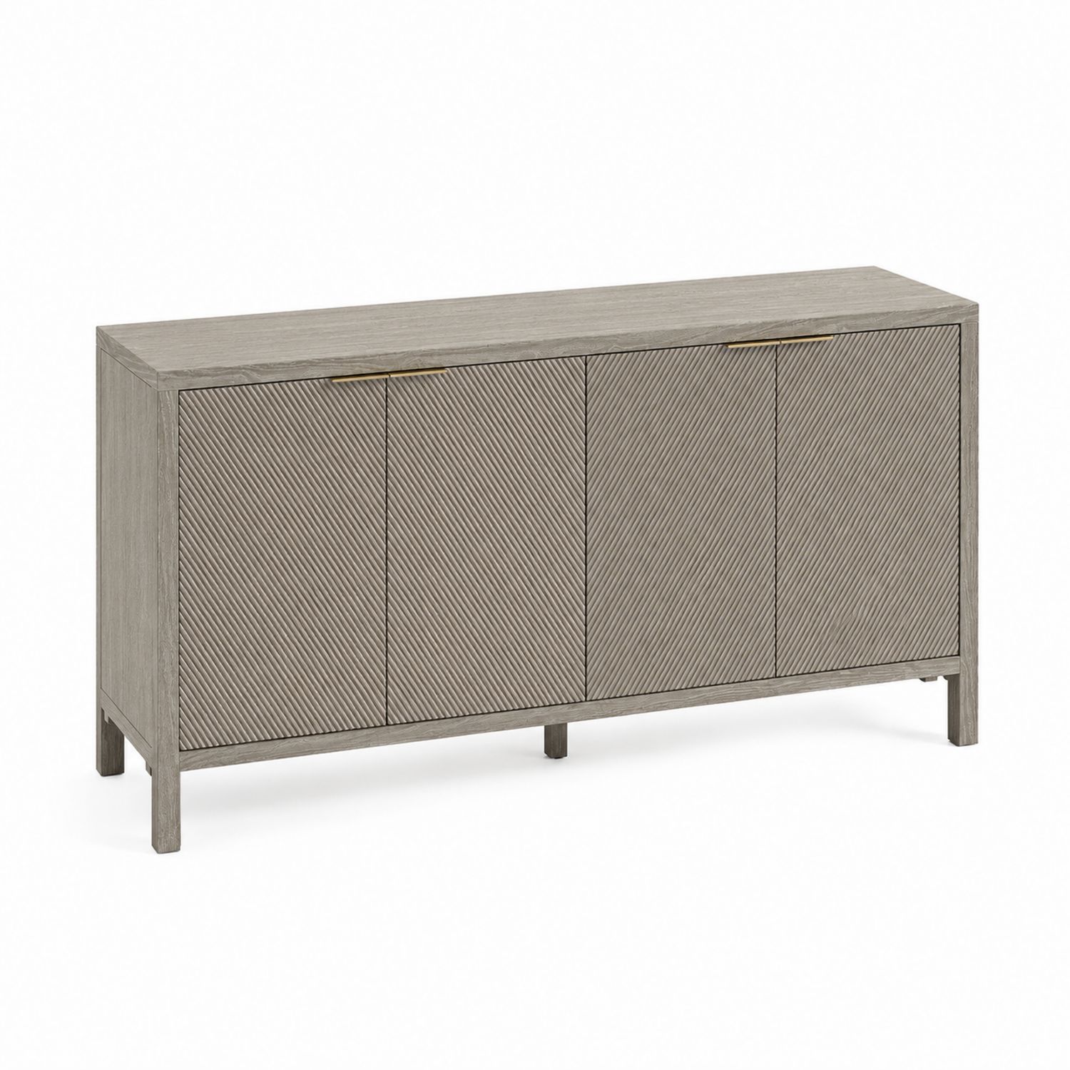 Sideboard Holzfurnier Eiche Grau 180x45x75 cm