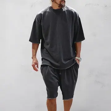 Casual Loose Solid Color Sportswear Set