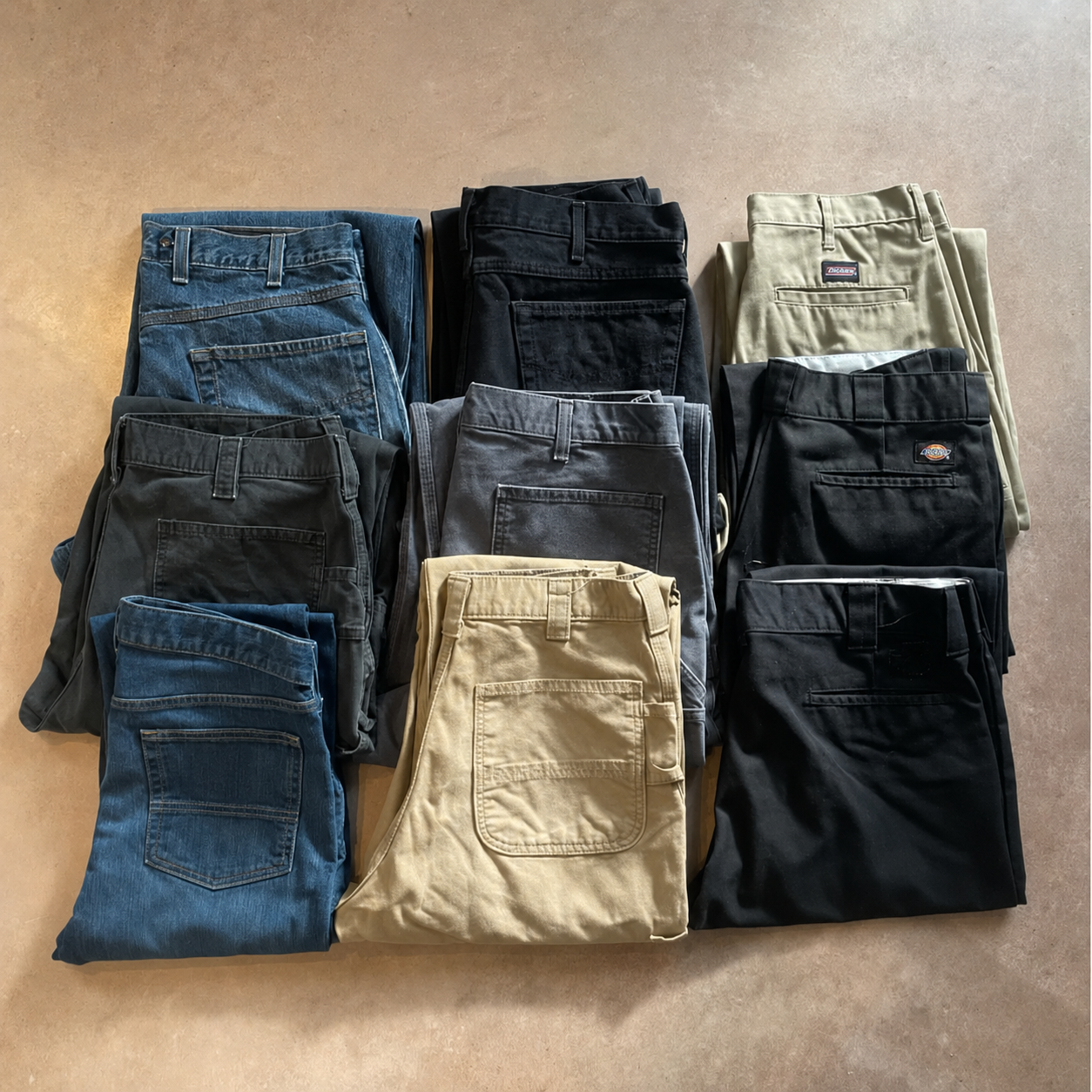 Men's Loose Fit Washed Duck Utility Work Pant 9-PACK with 7 Pockets