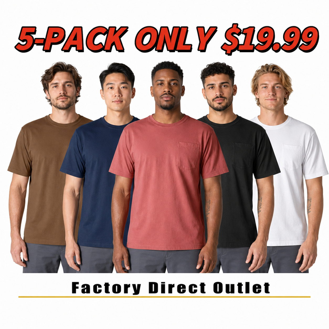 Men's Workwear Loose Fit Heavyweight Short-Sleeve Pocket T-Shirt (Also Available in Big & Tall)