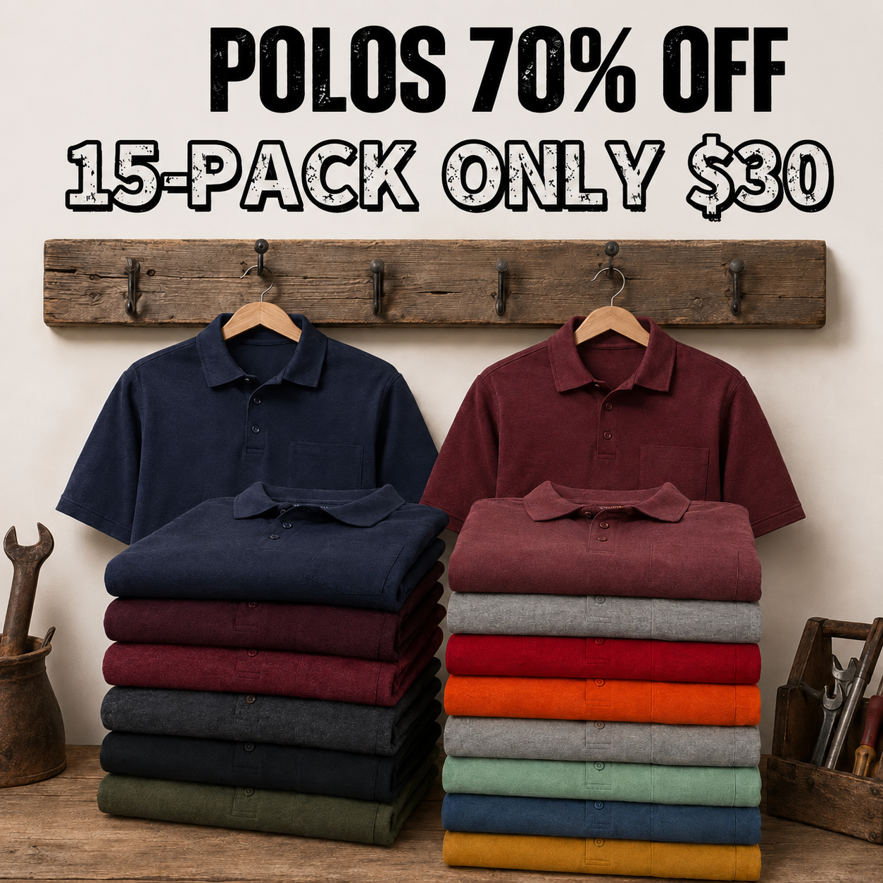 Men's Workwear Loose Fit Heavyweight POLOS (Also Available in Big & Tall)