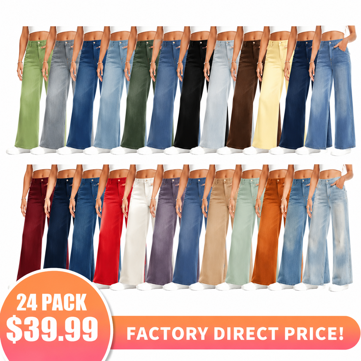 High Waisted Tummy Control Wide Leg Jeans