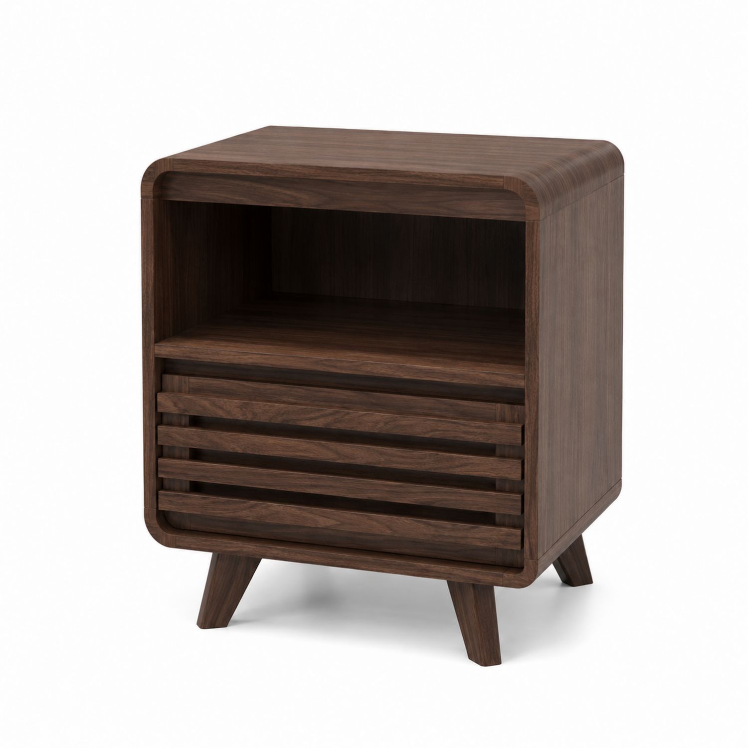 Comodino in legno massello di noce scuro 50x40x60 cm