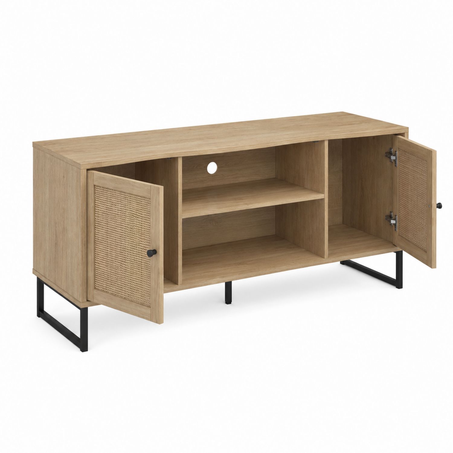 Mobile TV in Legno MDF con Ante in Fibra e Piedini in Metallo