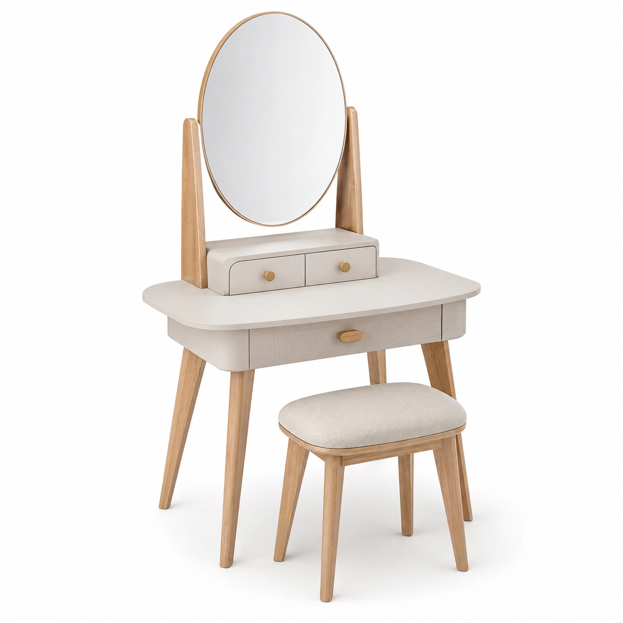 Tocador color madera con dos cajones-furnityx