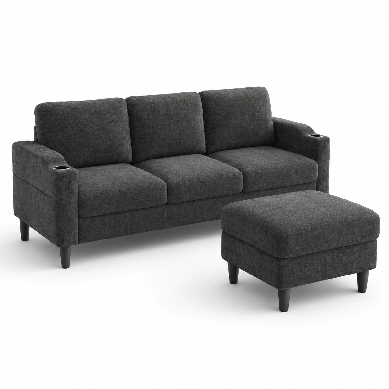 Reposapies para sofa de tres plazas color gris oscuro-furnityx