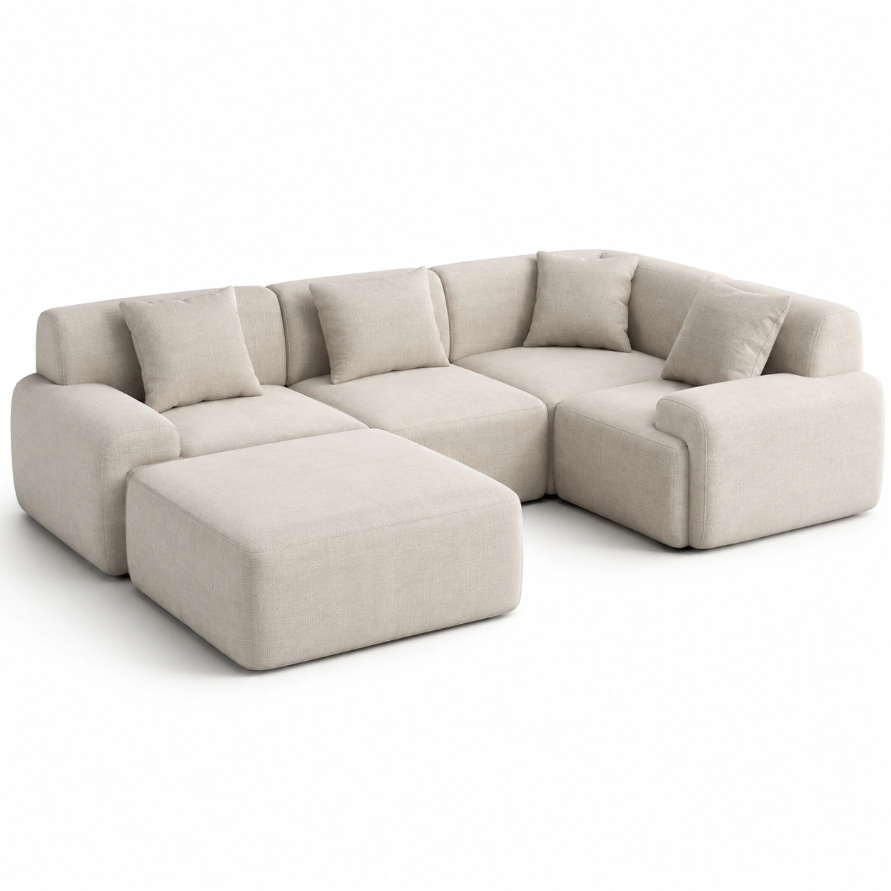 Sofa modular esquinero color marfil-furnityx