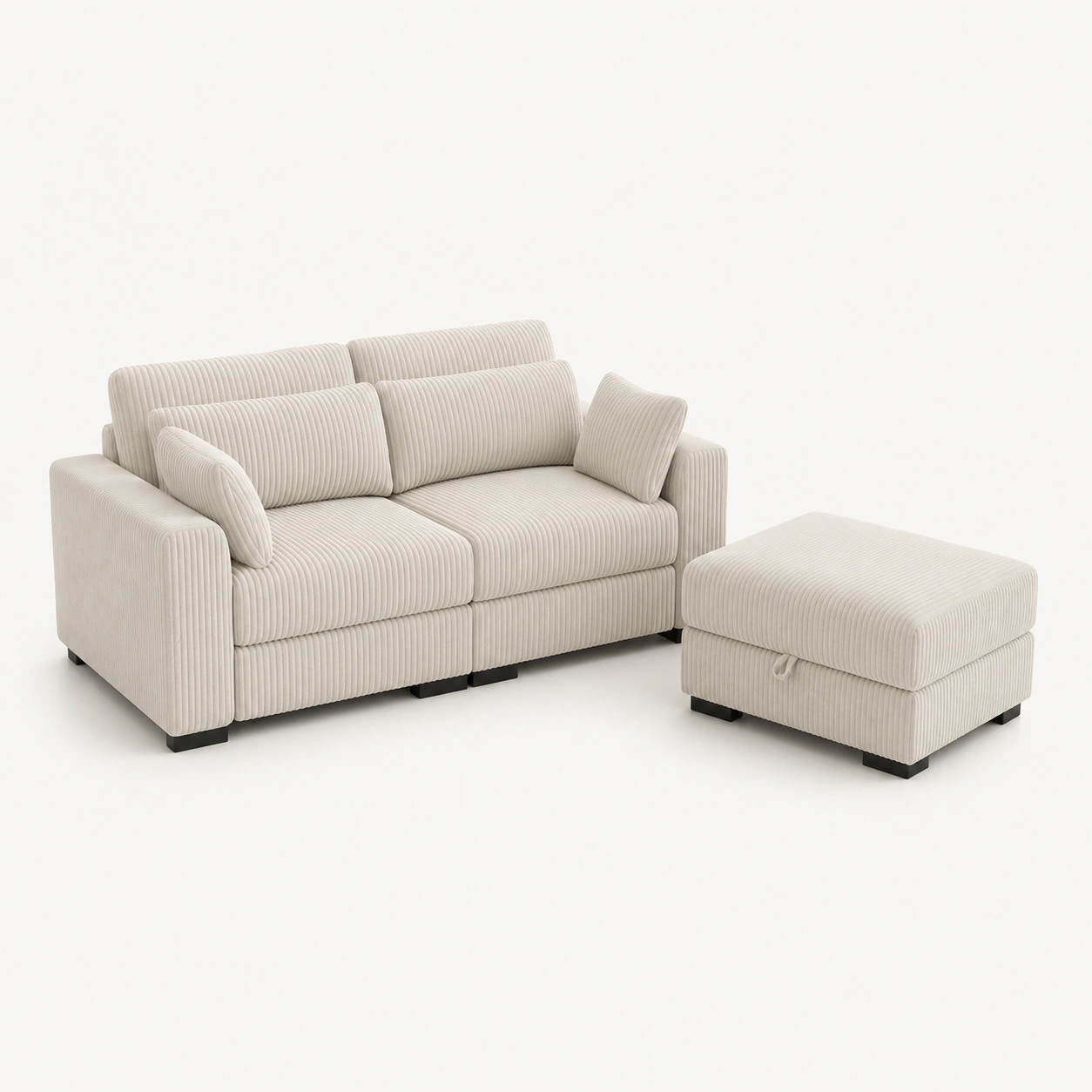Funda para sofa con almacenamiento color beige-furnityx