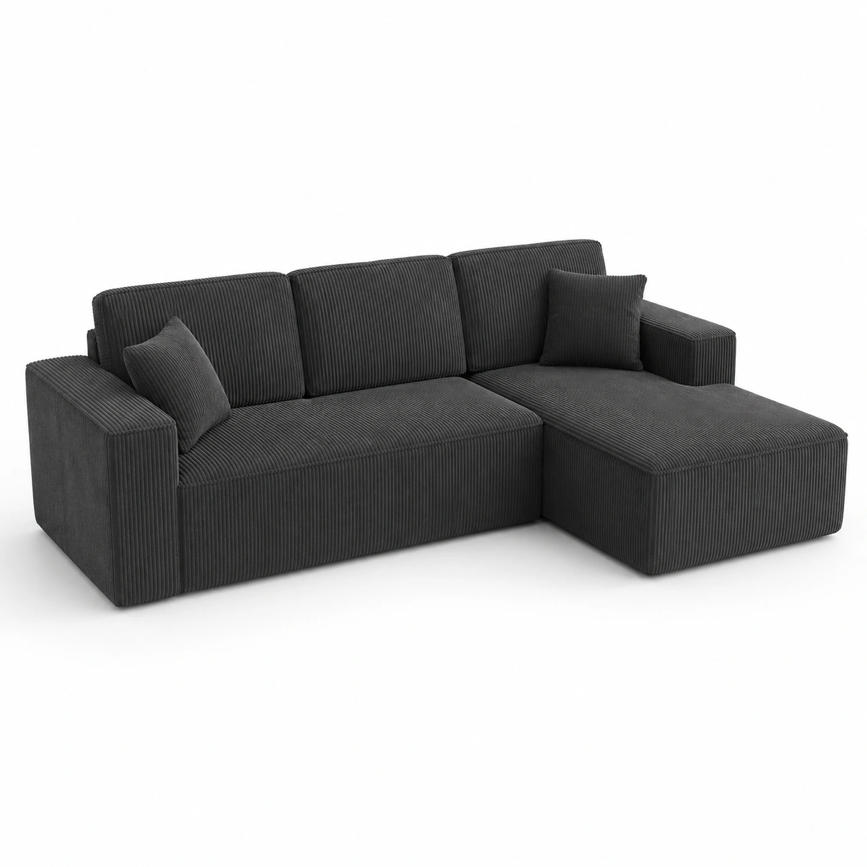 Sofa en forma de L color gris oscuro-furnityx