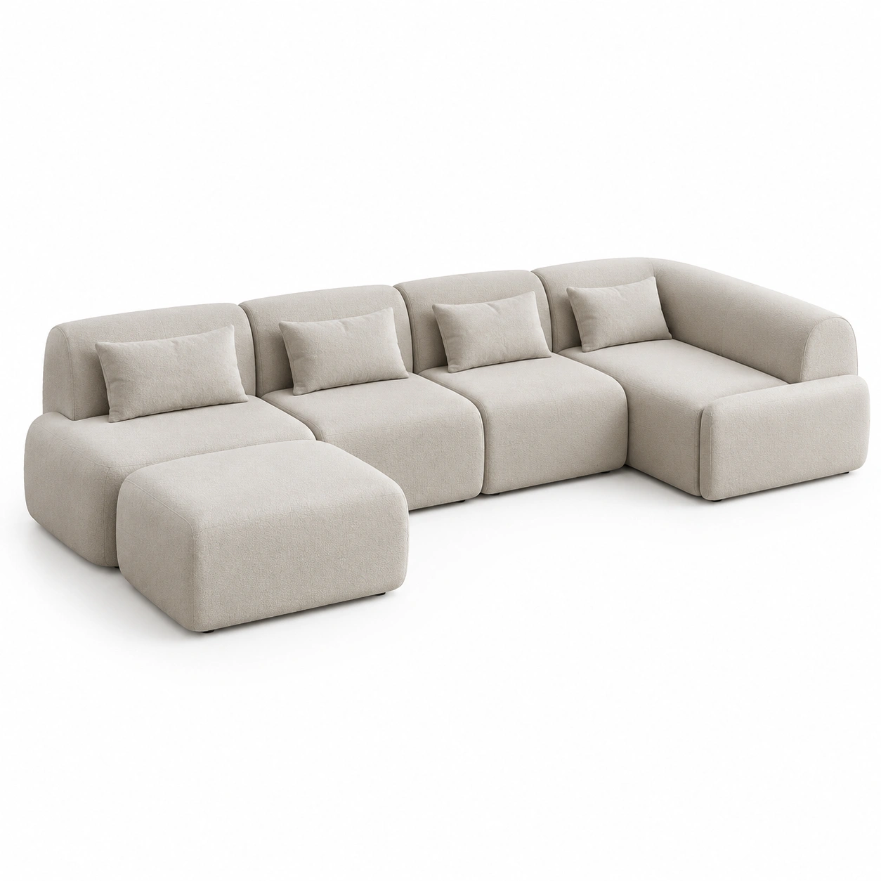 Sofa modular en L color marfil-furnityx