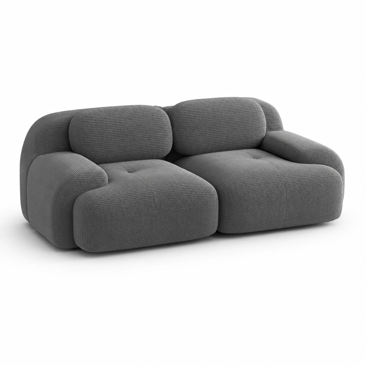Sofa redondo de dos plazas color gris oscuro-furnityx