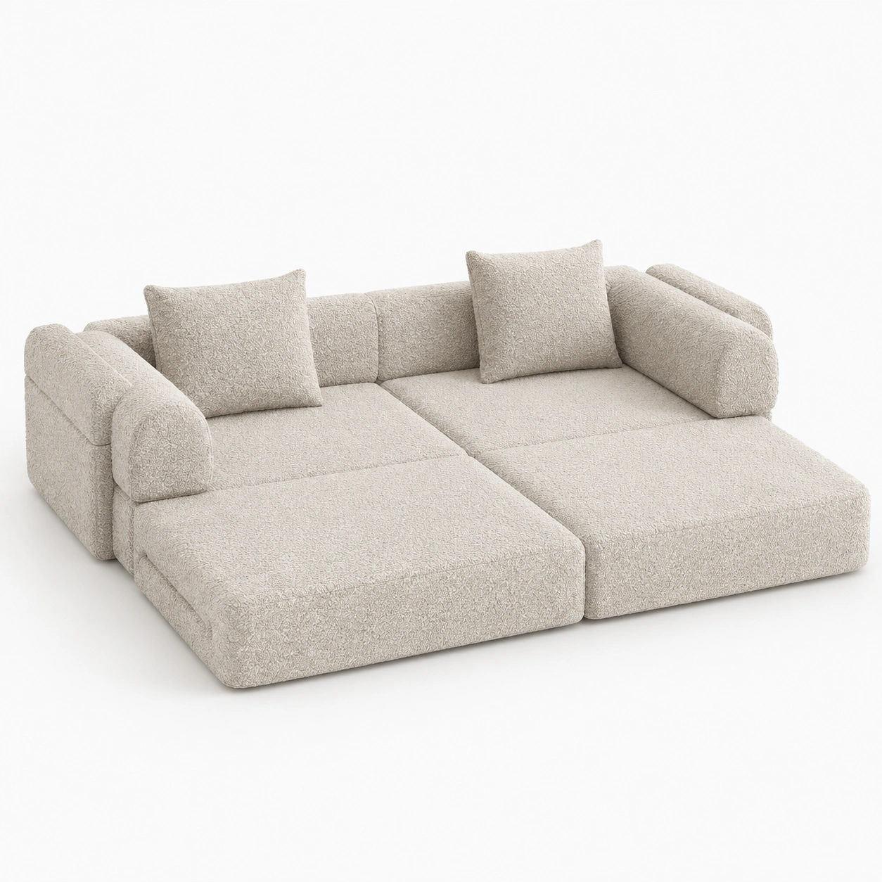 Sofa cama modular color marfil-furnityx