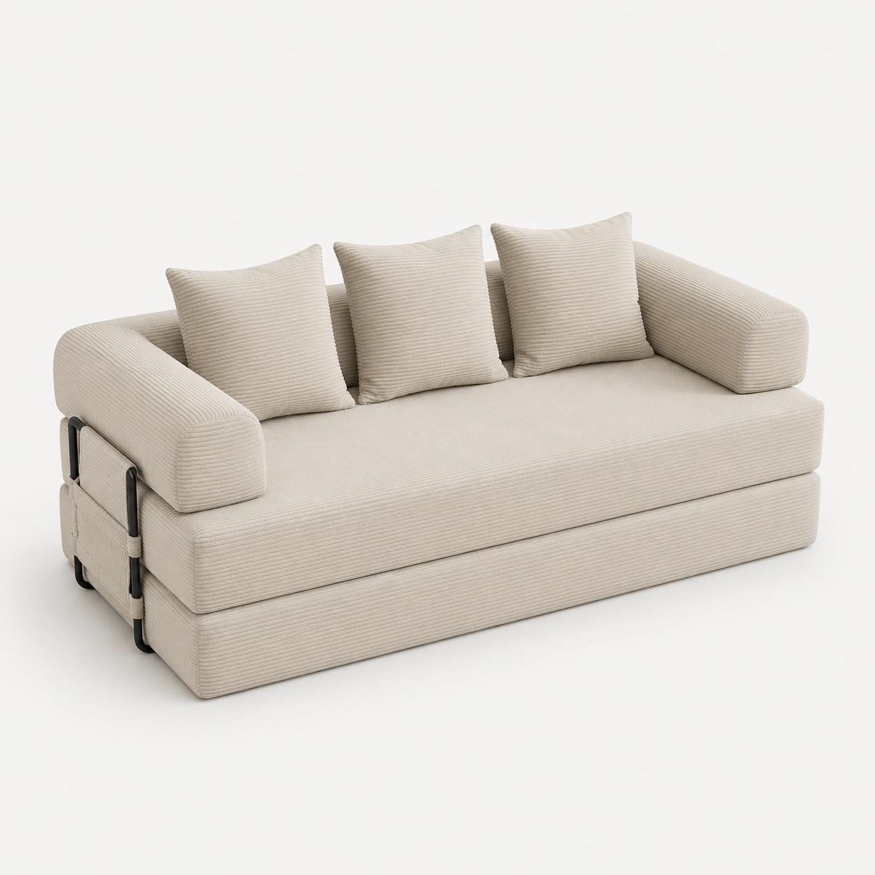Sofa cama plegable color marfil-furnityx