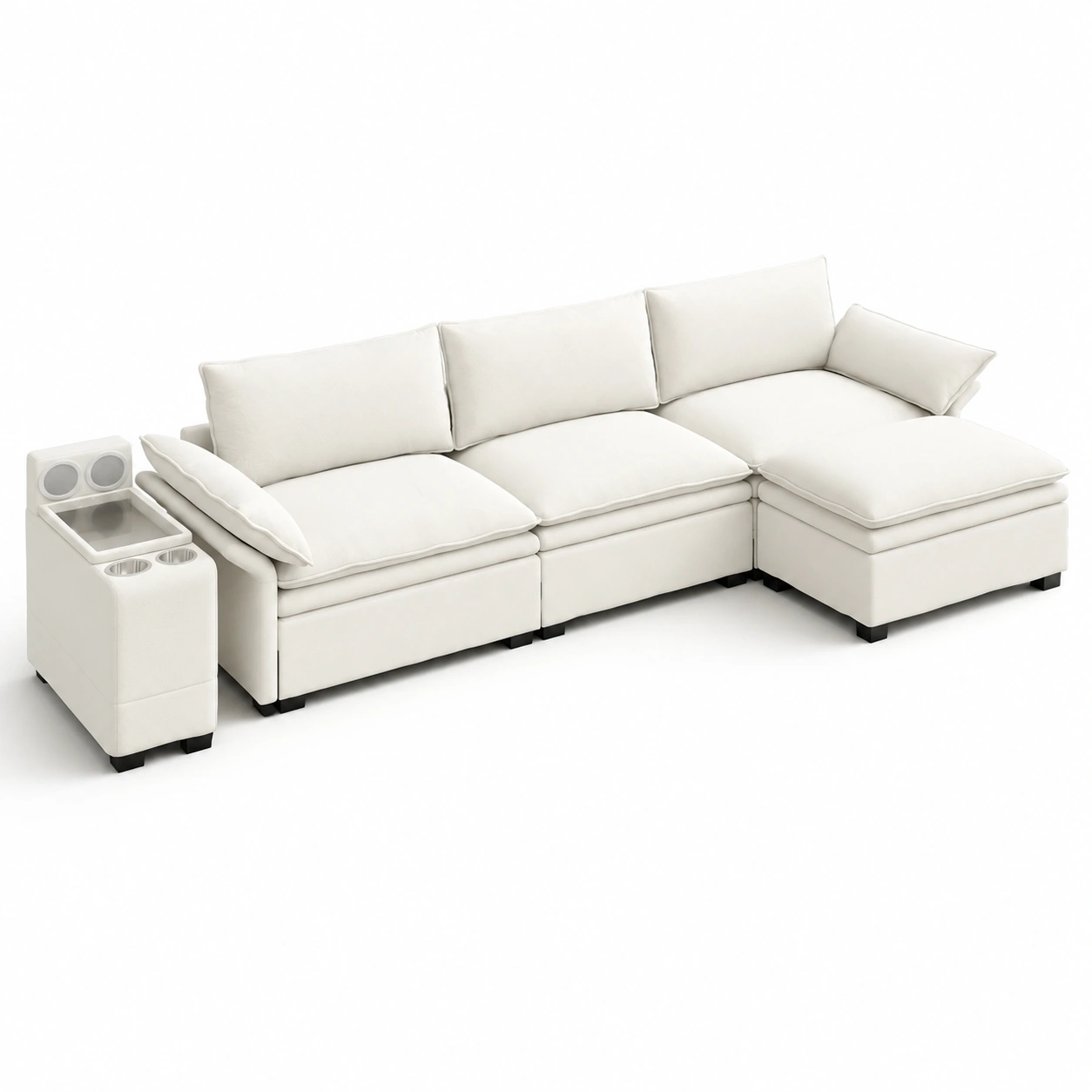 Sofa esquinero con chaise longue color blanco-furnityx