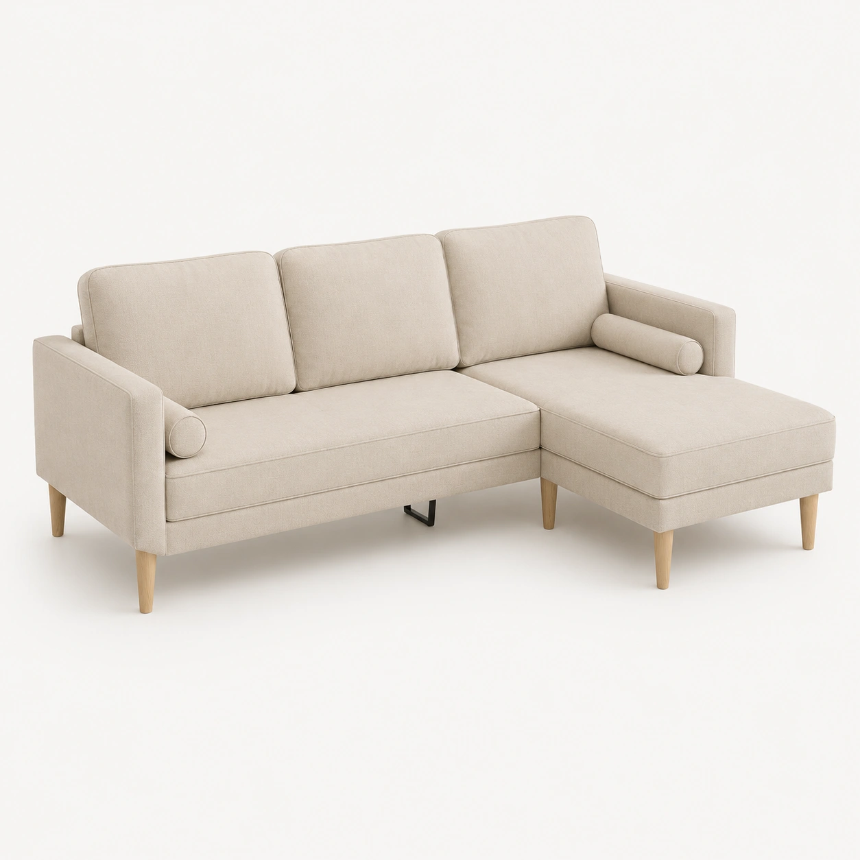 Sofa esquinero con chaise longue color marfil-furnityx