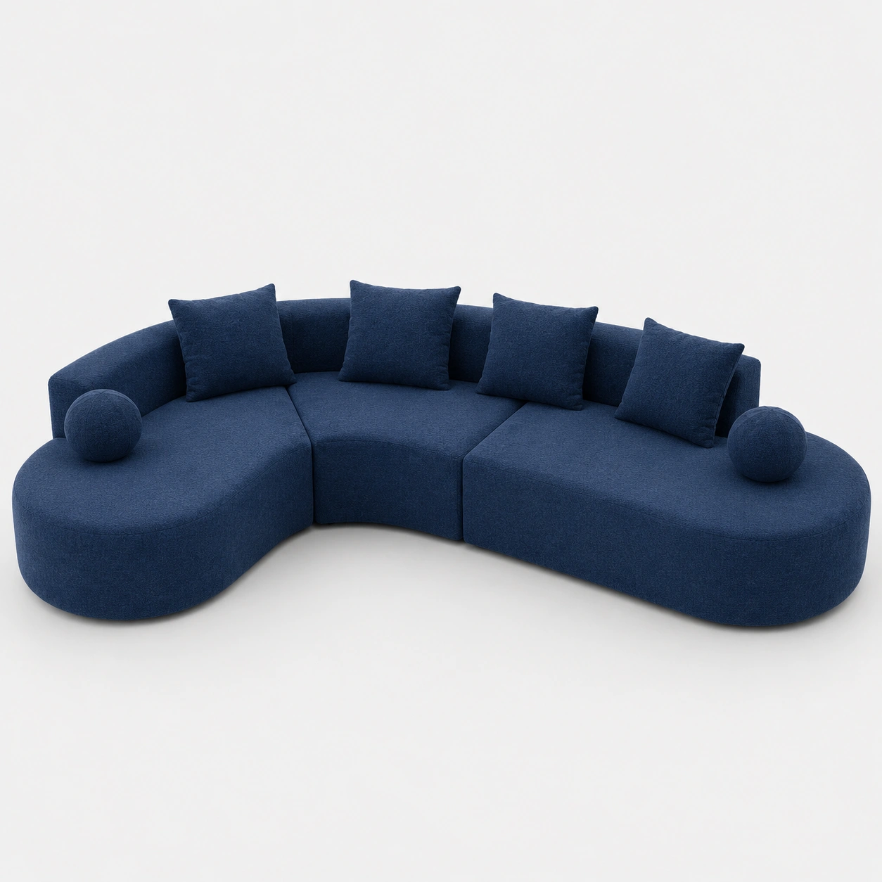 Sofa modular curvo color azul oscuro-furnityx