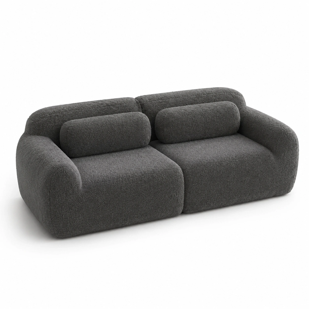 Sofa modular de dos plazas color gris oscuro-furnityx