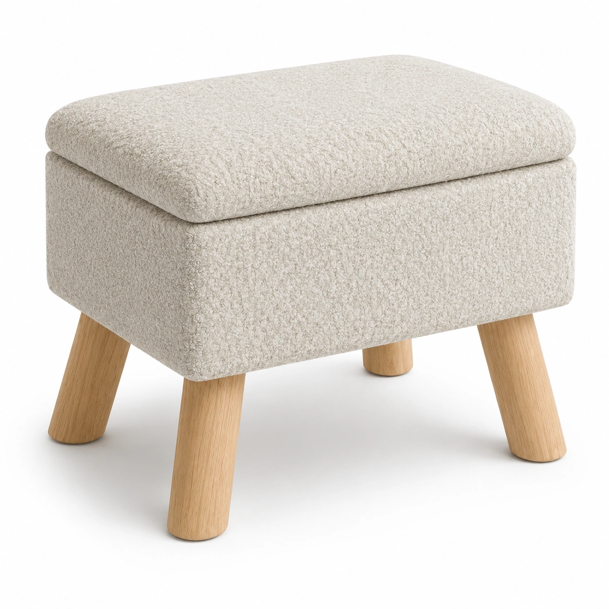 Puf bajo de almacenaje beige-furnityx