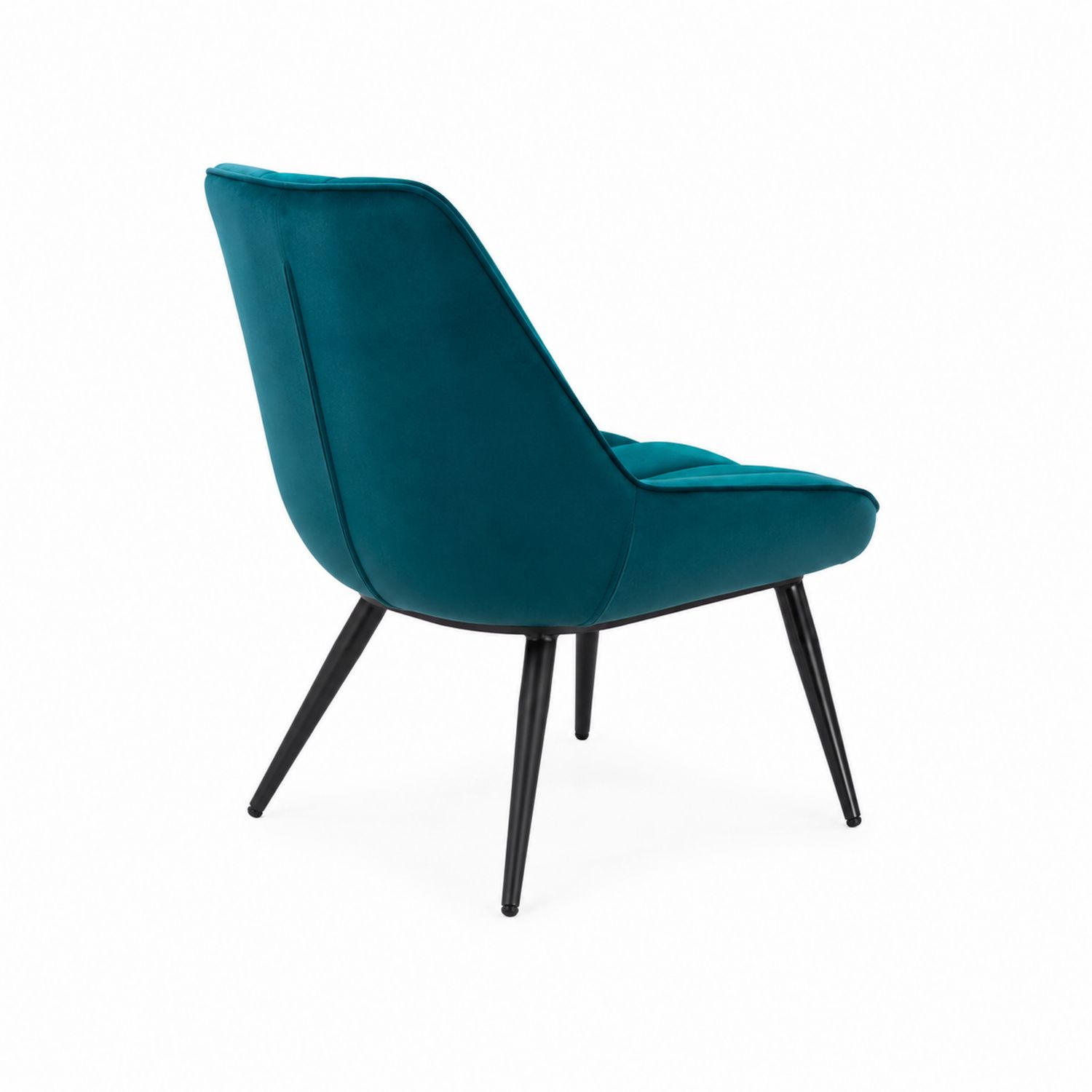 Sedia in velluto verde petrolio con gambe in metallo-Valexoriano