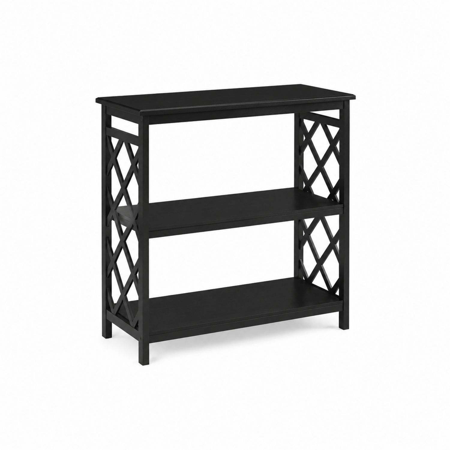 Scaffale a 3 ripiani in Legno Nero 80x30x80 cm-Valexoriano