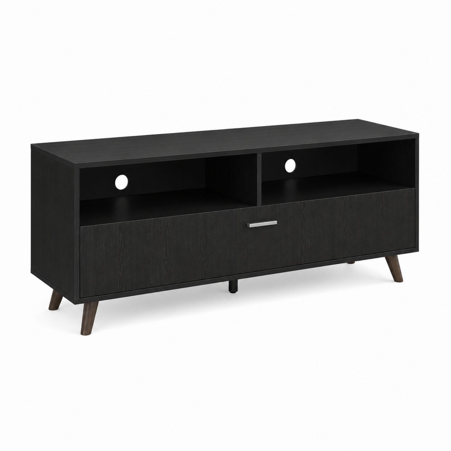 Mobile TV in MDF rettangolare Nero 150x40x55 cm-Valexoriano