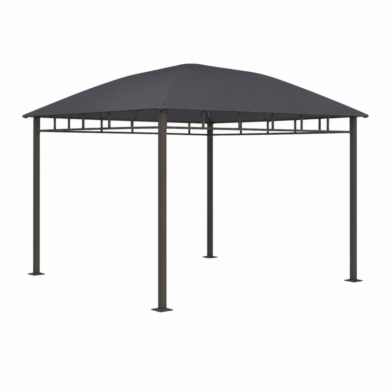 Gazebo quadrato in acciaio e poliestere Grigio 3x3 m-Valexoriano