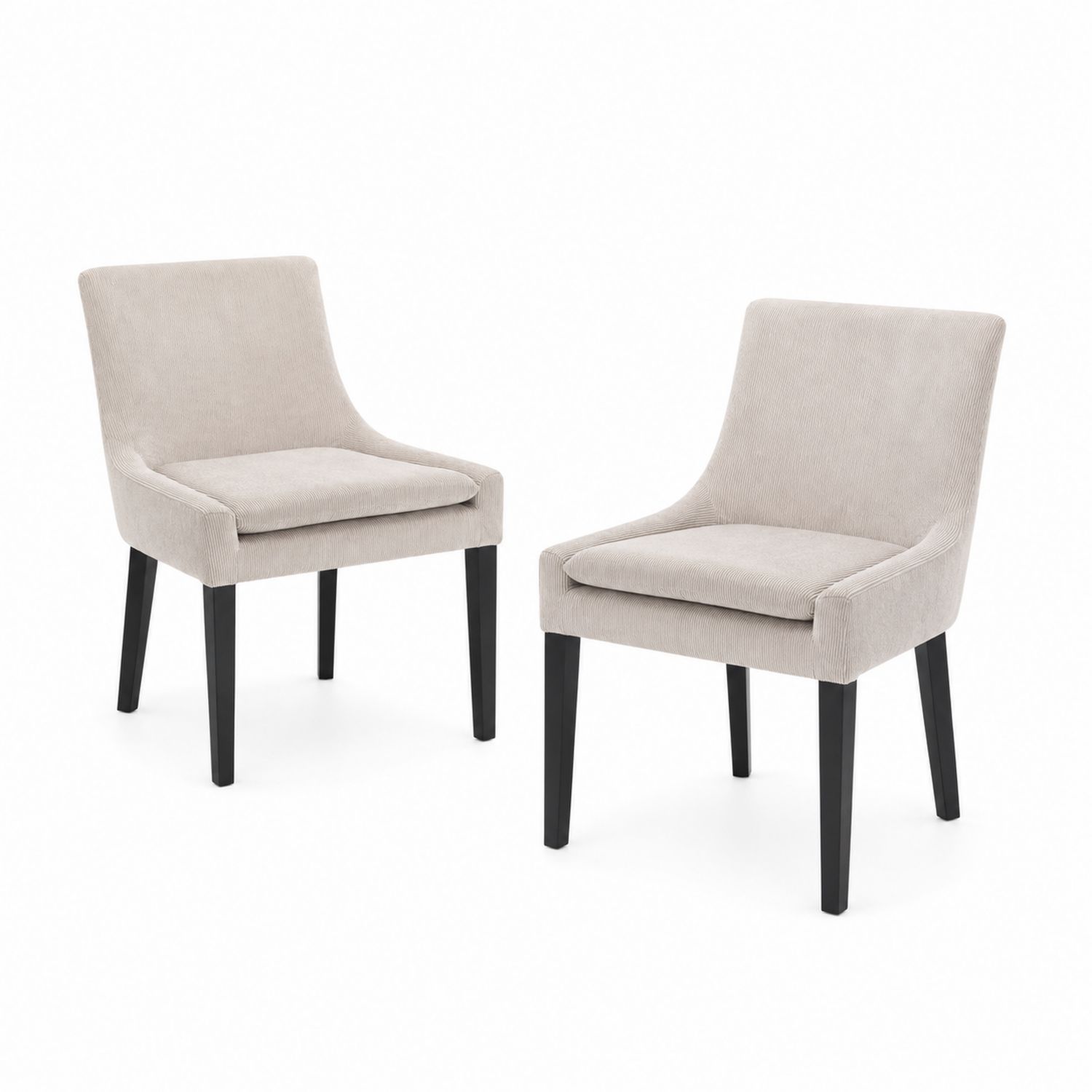 Set di 2 sedie da pranzo in tessuto con gambe in legno-Valexoriano