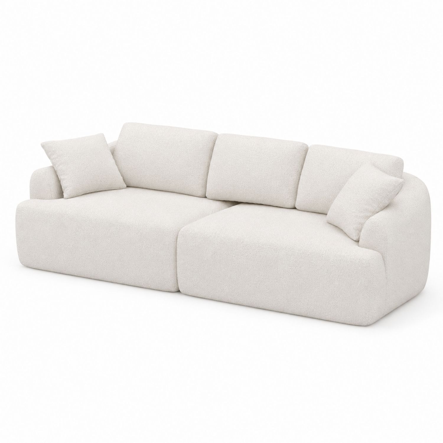 Divano modulare in tessuto bouclé colore crema-Valexoriano