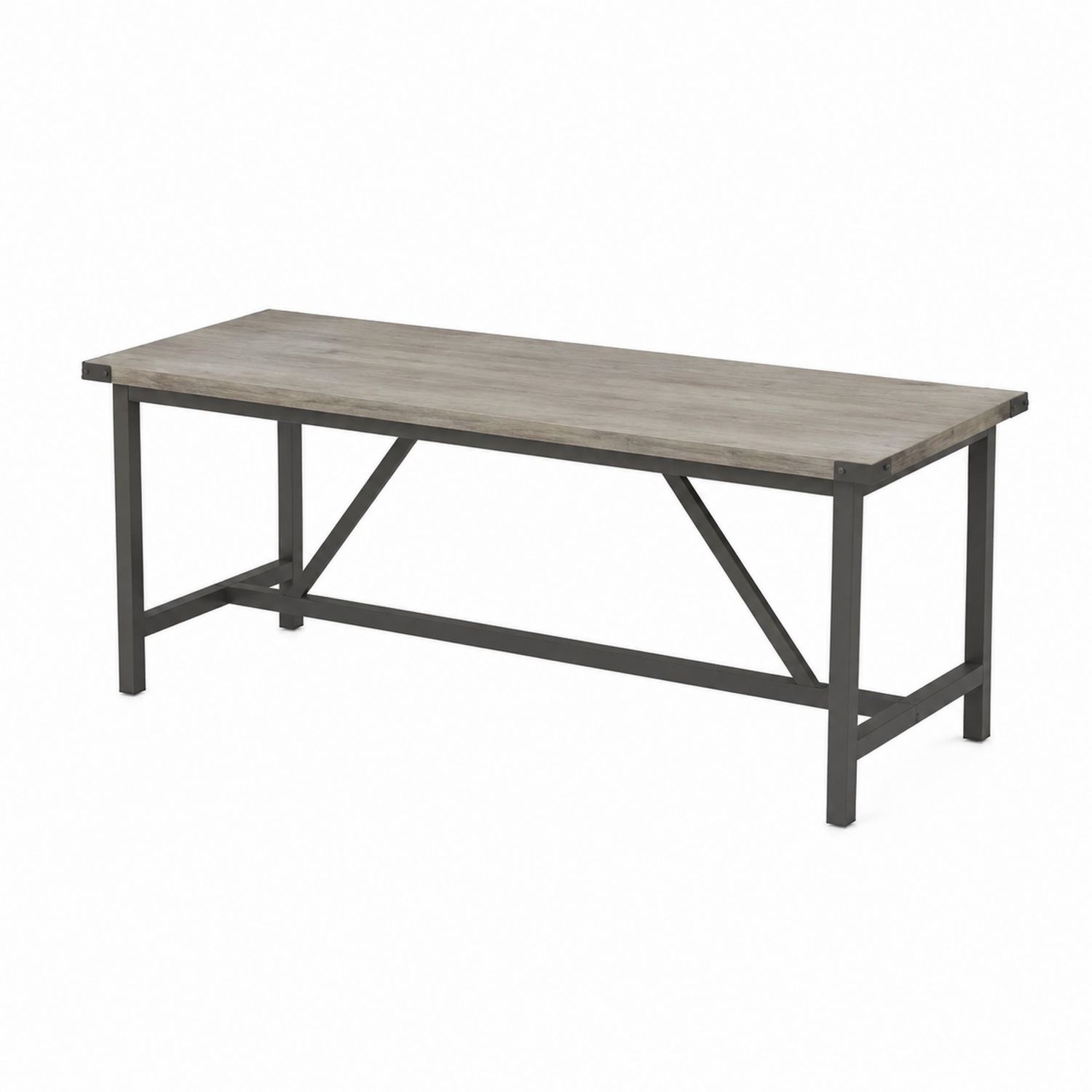 Tavolo da pranzo rettangolare 180x90 cm legno acciaio grigio-Valexoriano
