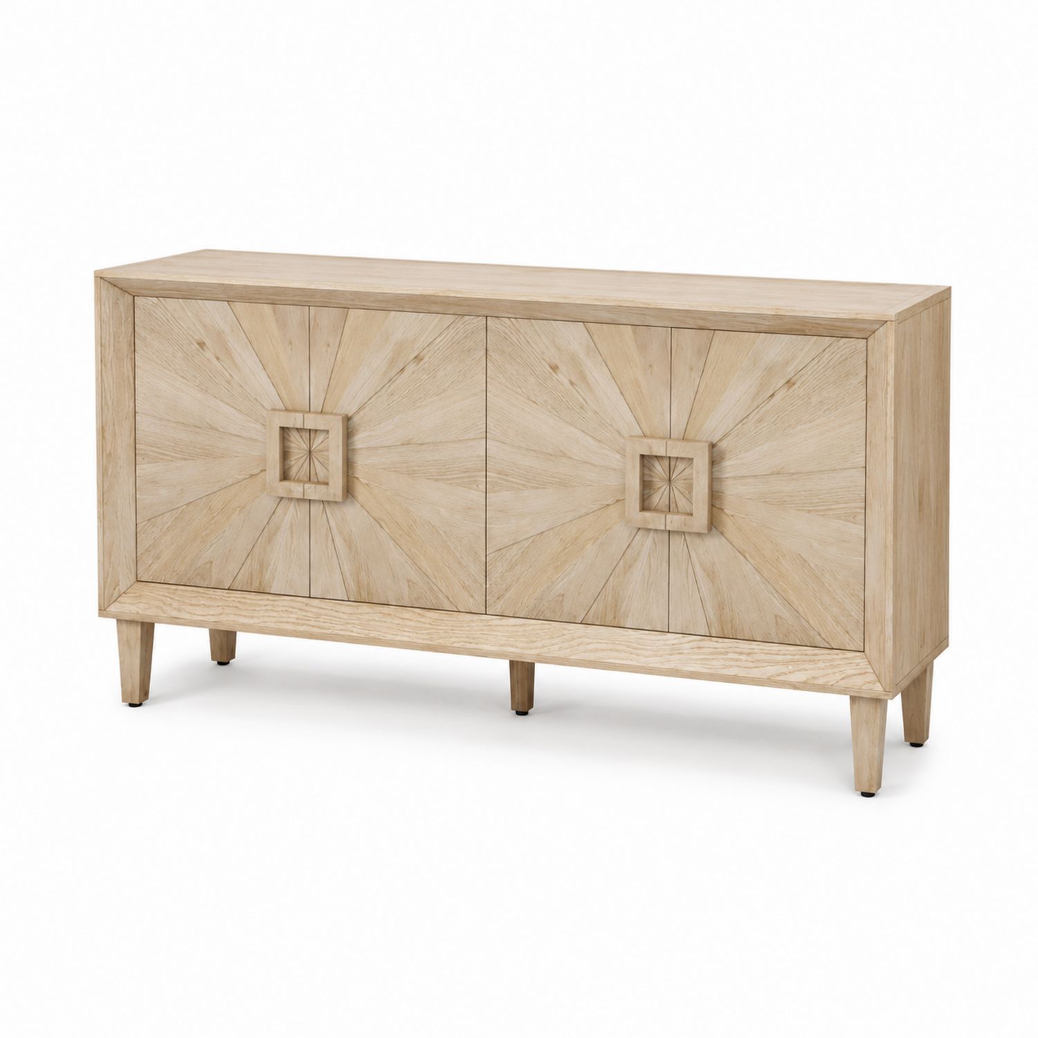 Credenza buffet in legno di rovere intagliata 140x40x80 cm-Valexoriano
