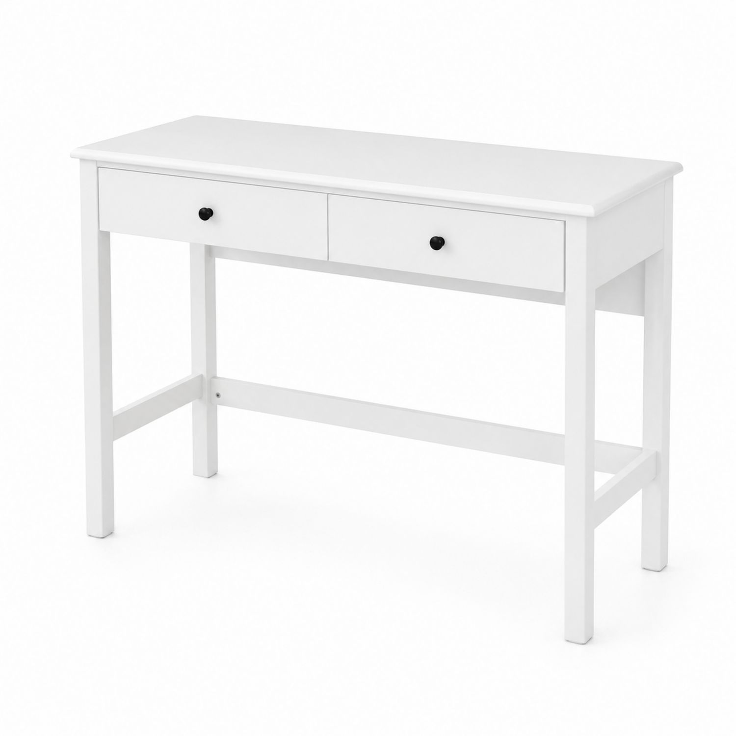 Scrivania rettangolare in legno con cassetti bianchi 120x45x75 cm-Valexoriano