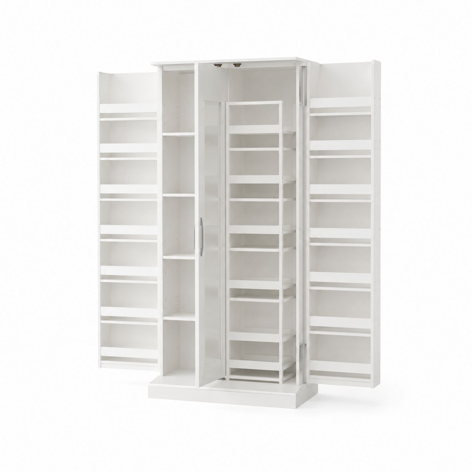 Armadio Contenitore in MDF Bianco con Ripiani 180x120x35 cm-Valexoriano