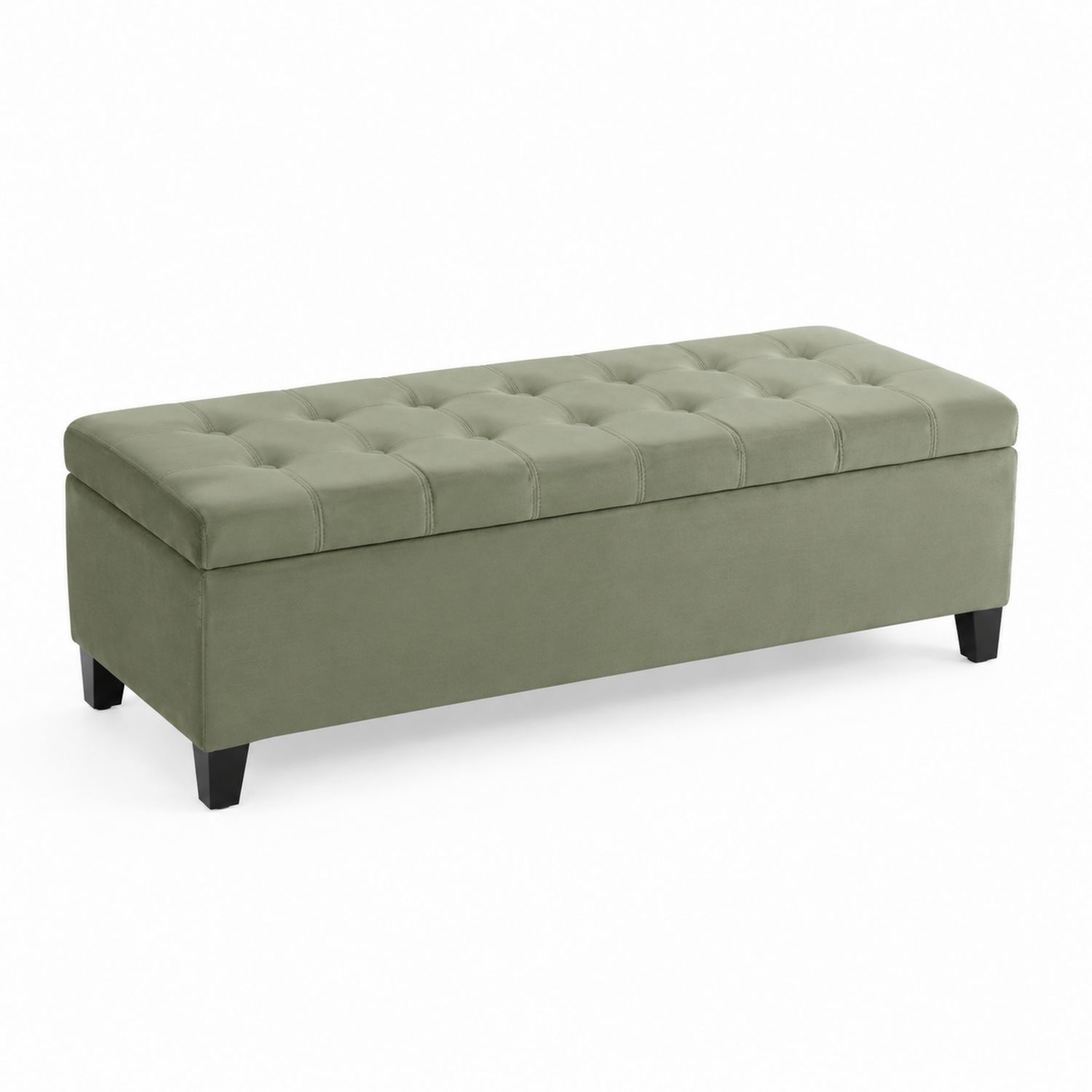 Panca contenitore in velluto verde 120x40x45 cm-Valexoriano