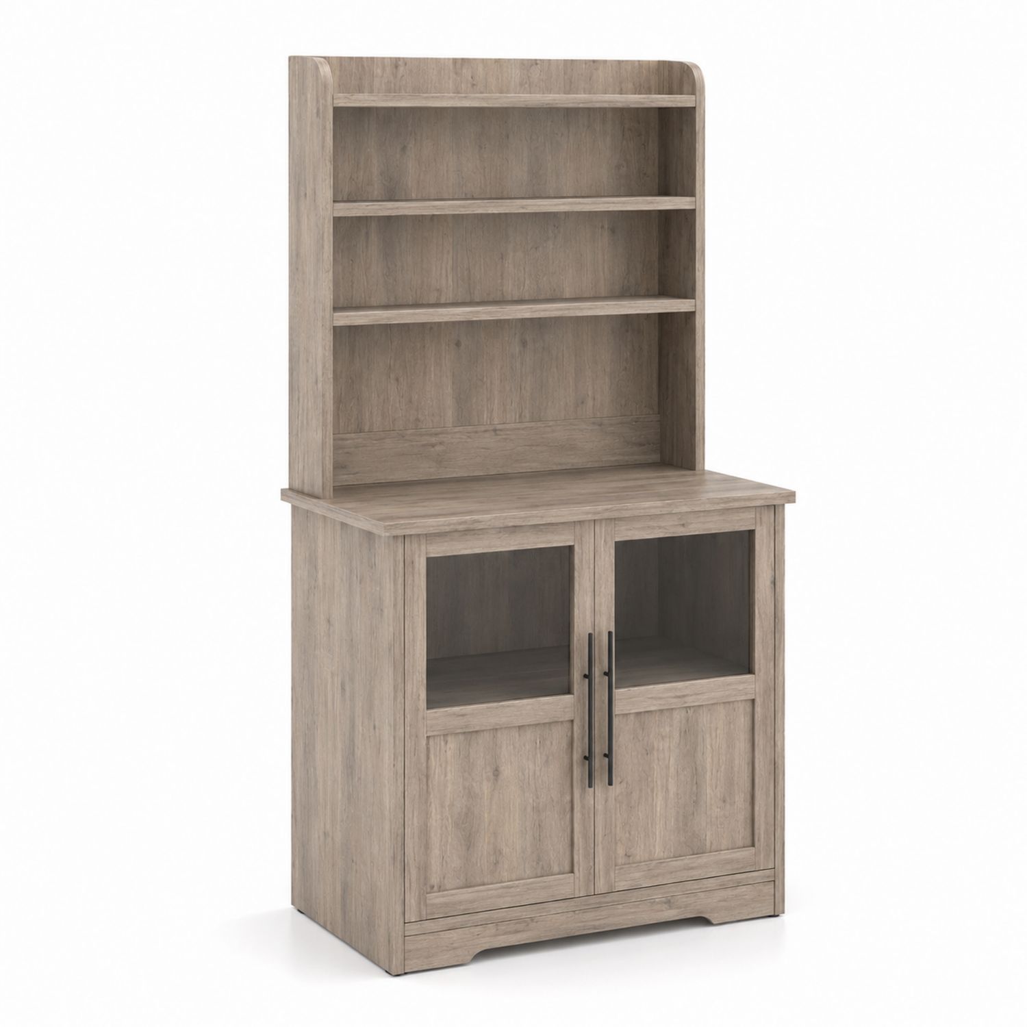 Credenza in legno con ante in vetro temperato 100x40x180 cm-Valexoriano