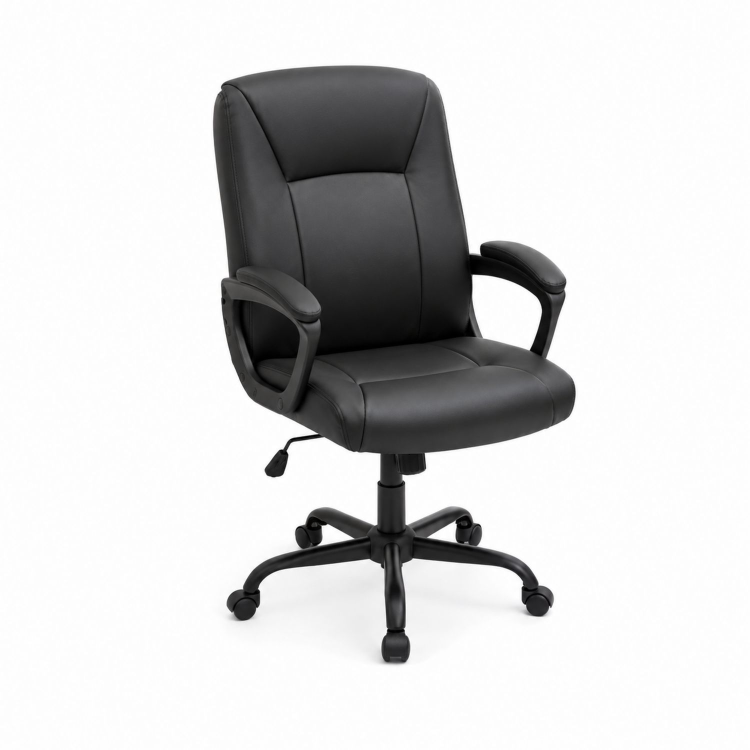 Sedia da Ufficio in Pelle Sintetica Nera-Valexoriano