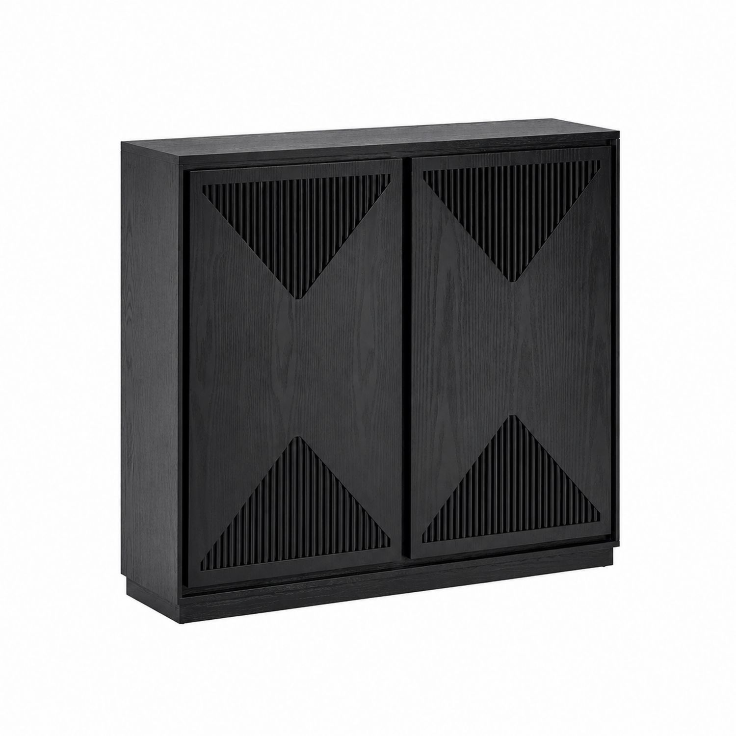 Credenza rettangolare in legno nero 110x35x85 cm-Valexoriano