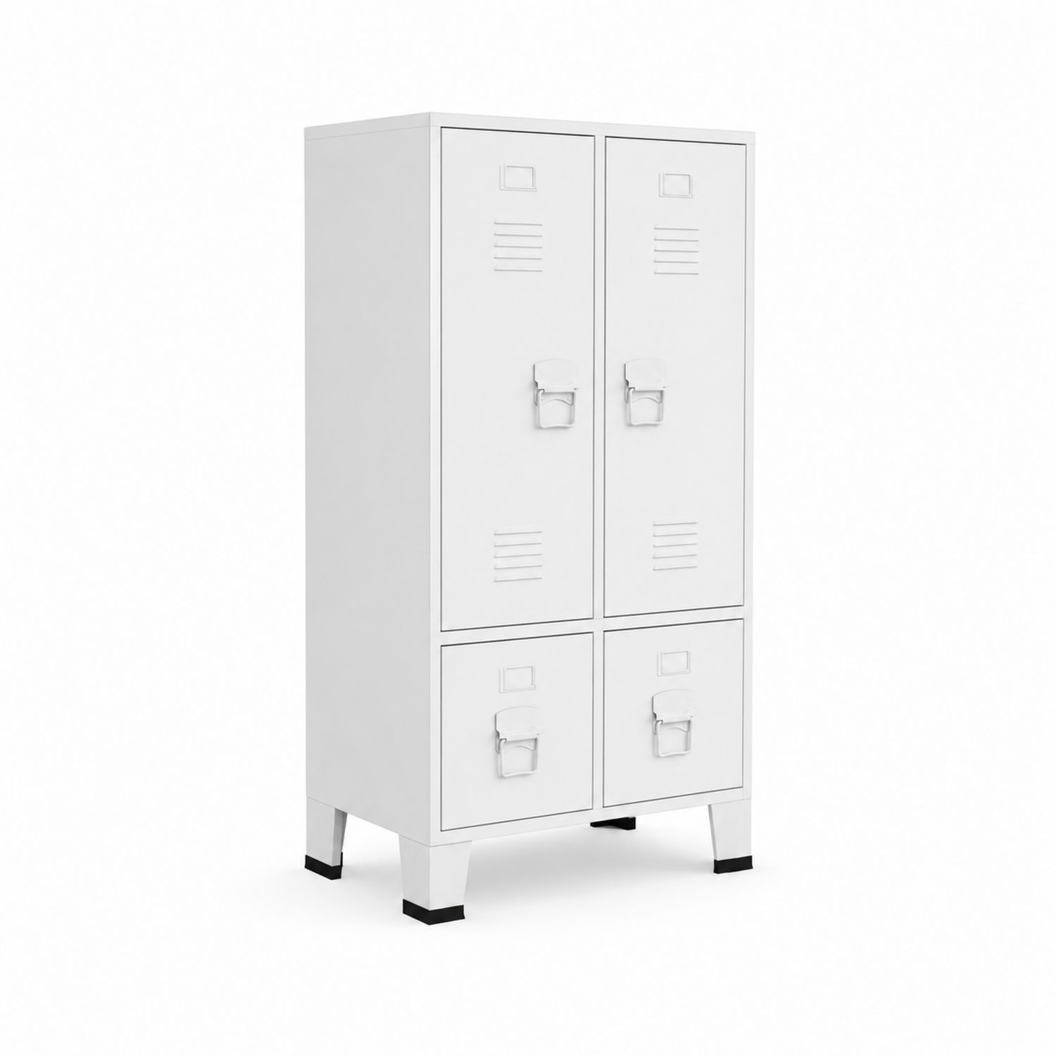 Armadio in metallo con 4 scomparti Bianco 180x90x40cm-Valexoriano