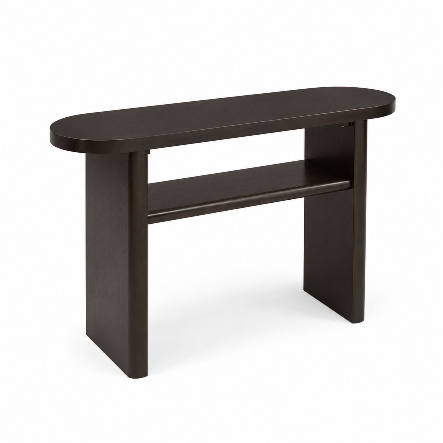 Consolle in Legno Marrone Scuro con Ripiano-Valexoriano