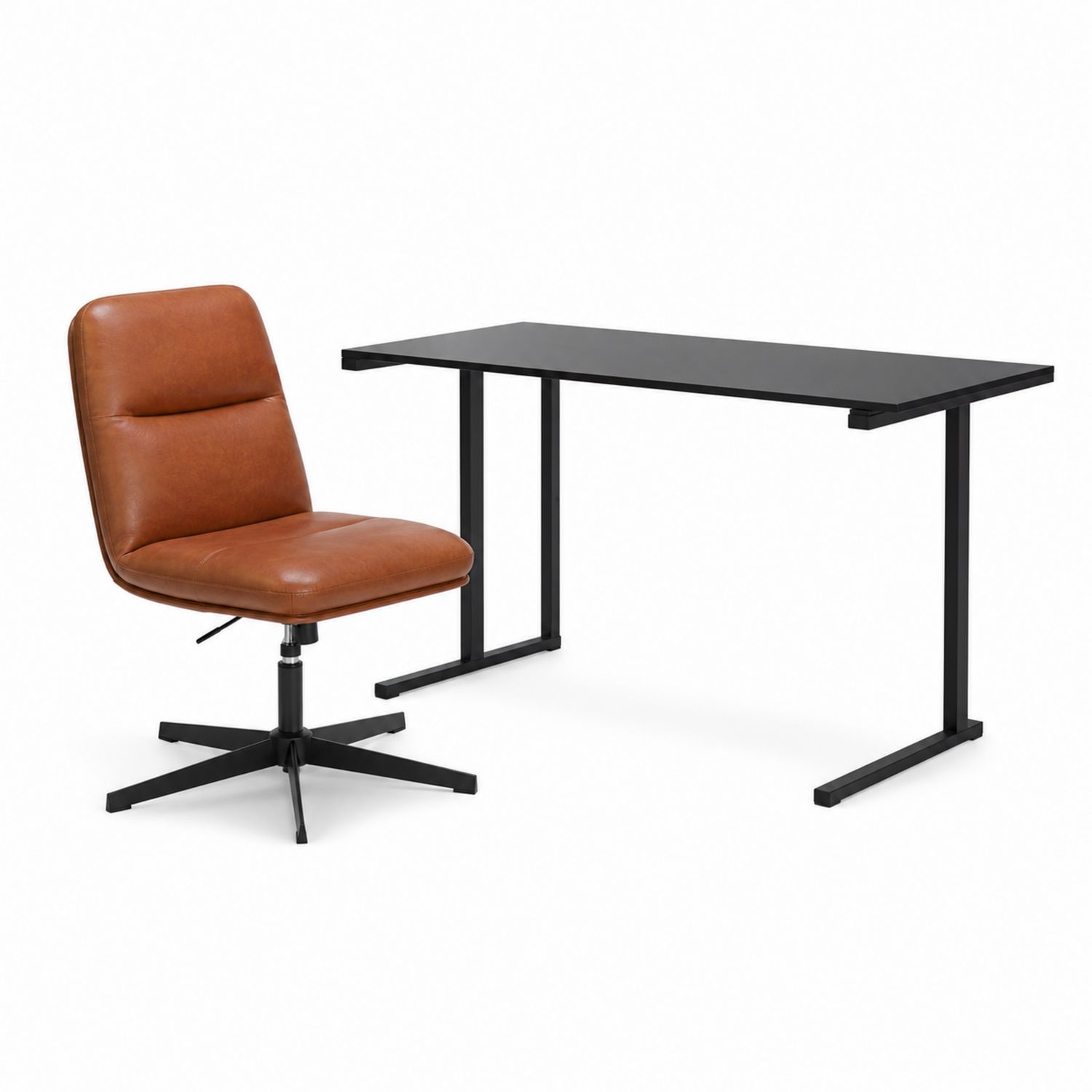 Set scrivania in MDF con sedia girevole in Acciaio e PU-Valexoriano