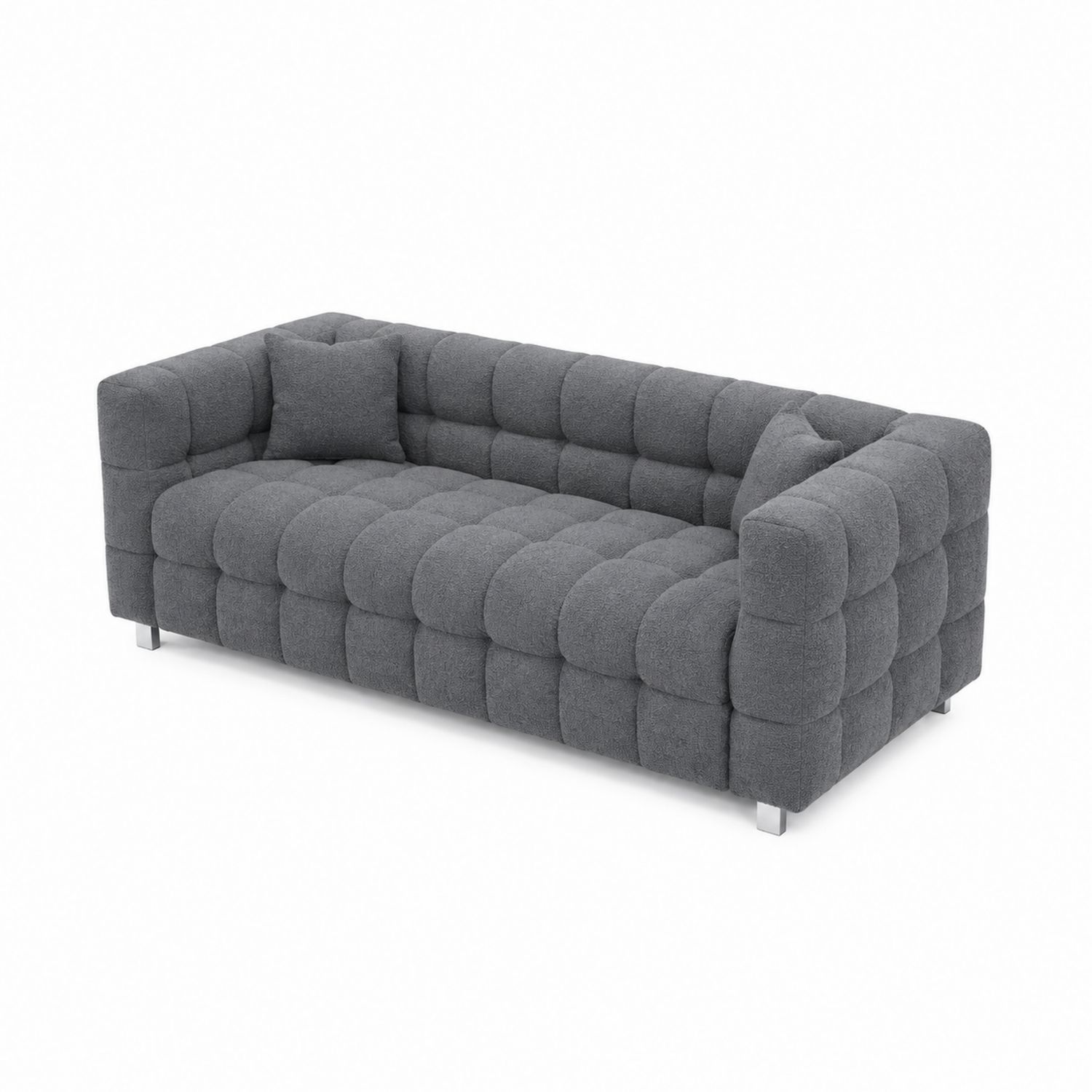 Divano modulare in tessuto grigio con cuscino incluso-Valexoriano