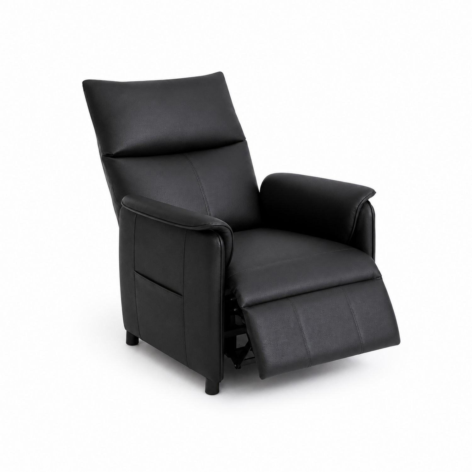 Poltrona reclinabile in pelle sintetica nera 94x70x79 cm-Valexoriano