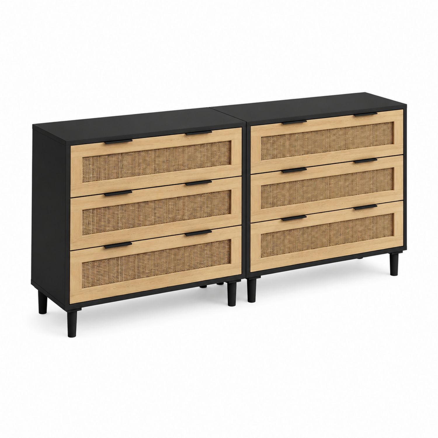 Cassettiera doppia in metallo e legno con 6 cassetti-Valexoriano
