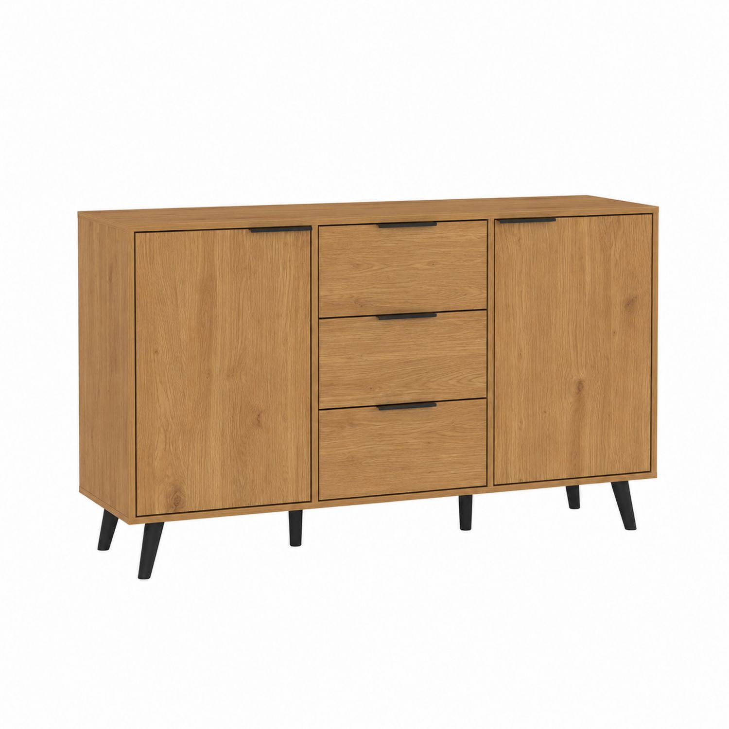 Credenza in MDF con 2 Ante e 3 Cassetti-Valexoriano
