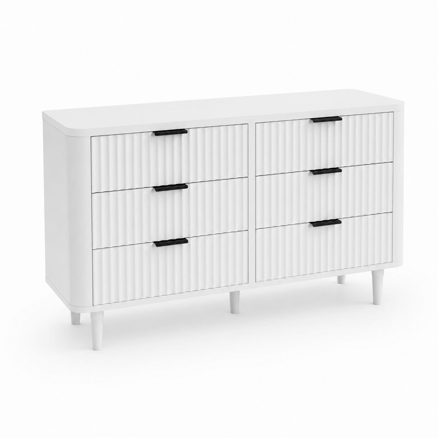 Cassettiera in Legno con 6 Cassetti Bianchi-Valexoriano