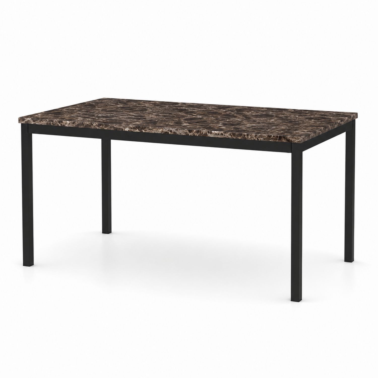 Tavolo da pranzo rettangolare in marmo e metallo 140x80x75 cm-Valexoriano
