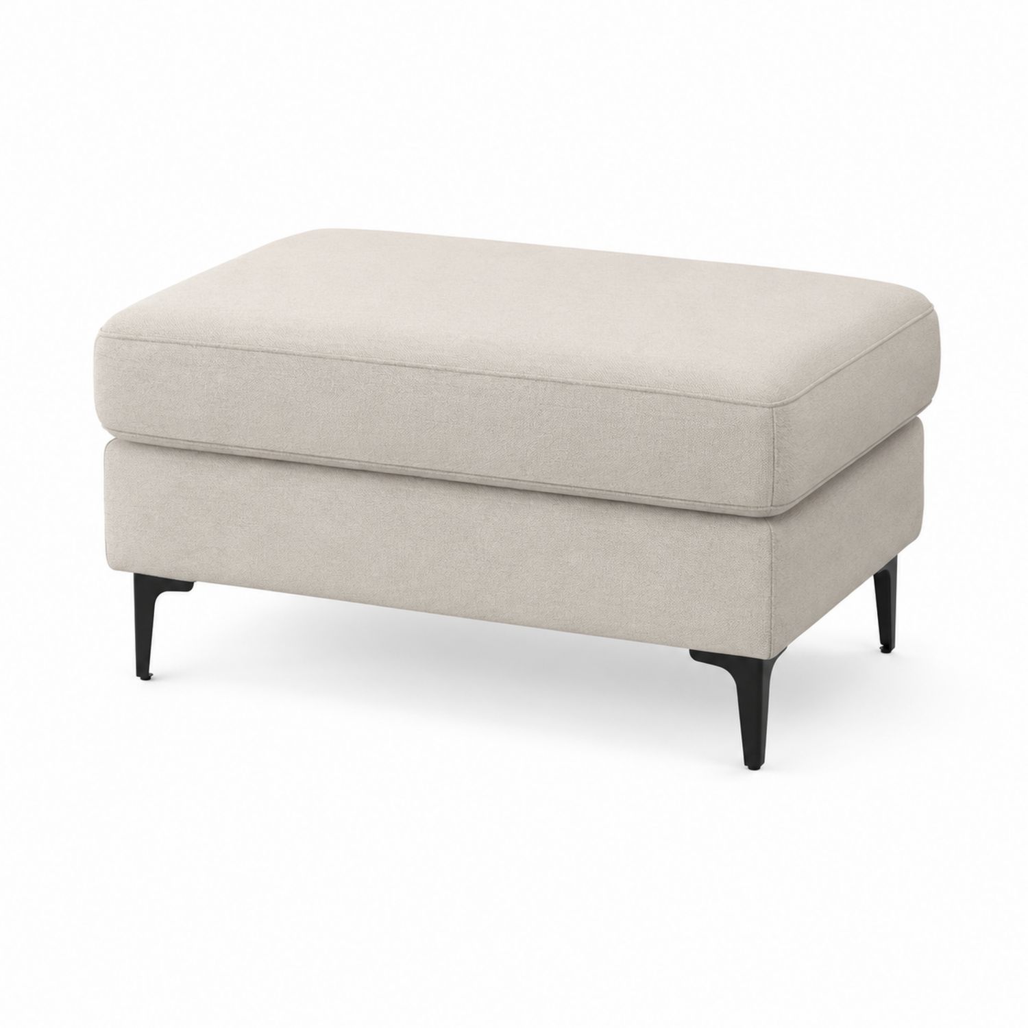 Pouf rettangolare in tessuto con gambe in metallo 140 cm-Valexoriano