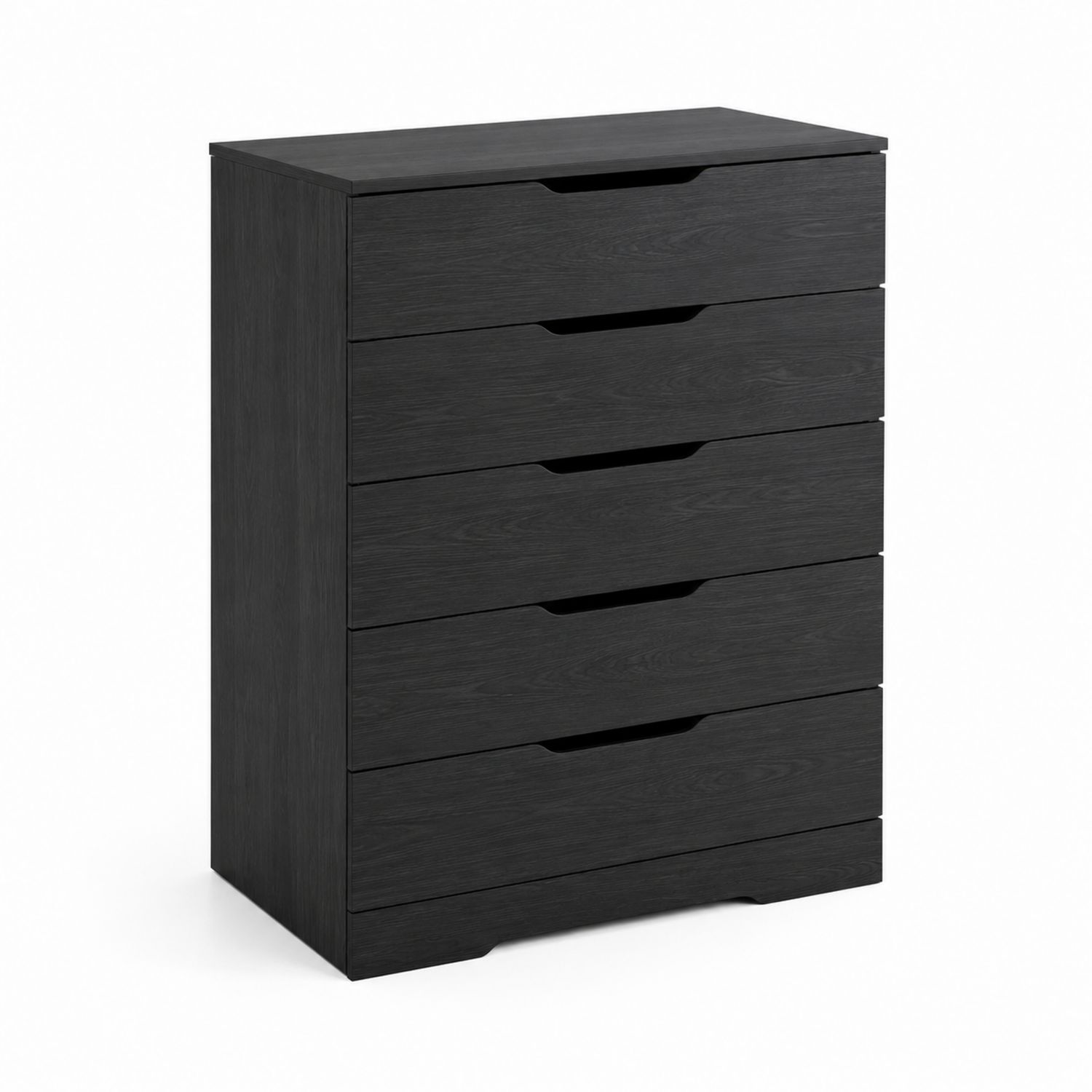 Cassettiera in Legno con 5 Cassetti Nero 80x40x100 cm-Valexoriano