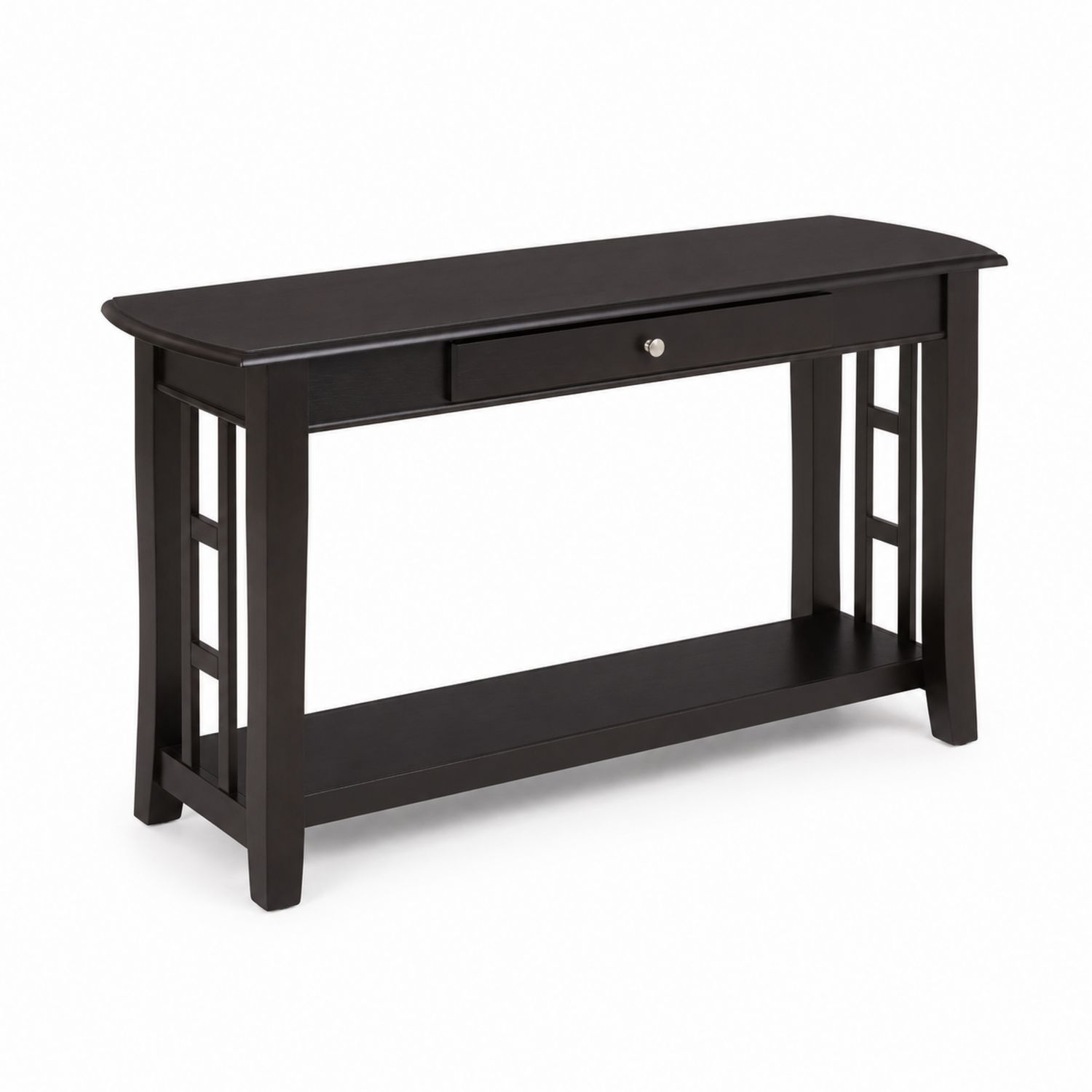 Consolle in legno con cassetto e ripiano inferiore Nero 120x40x80 cm-Valexoriano
